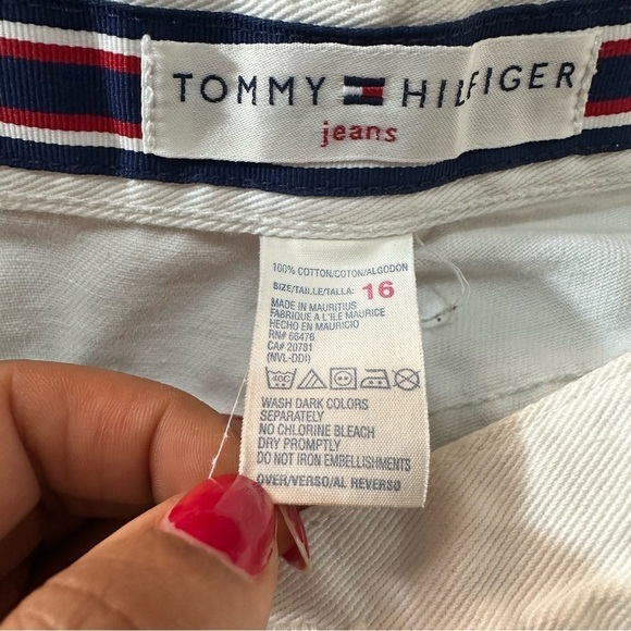 Vintage Tommy Hilfiger jeans mid rise white pants flare leg cropped denim Y2K - Picture 9 of 16